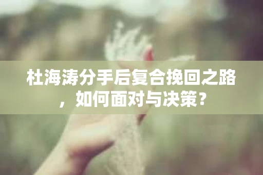 杜海涛分手后复合挽回之路，如何面对与决策？