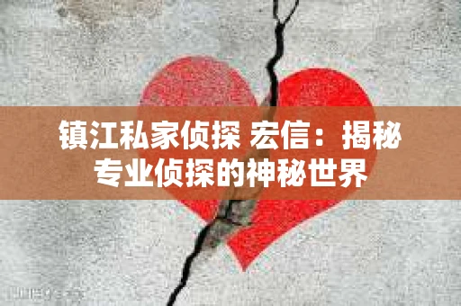 镇江私家侦探 宏信：揭秘专业侦探的神秘世界