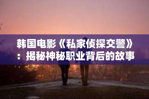 韩国电影《私家侦探交警》：揭秘神秘职业背后的故事
