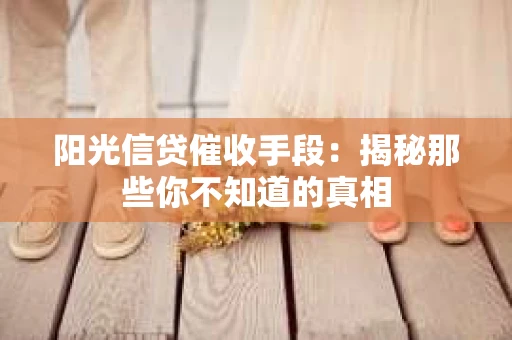 阳光信贷催收手段：揭秘那些你不知道的真相