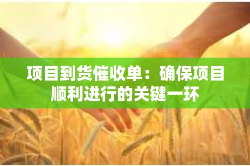 项目到货催收单：确保项目顺利进行的关键一环