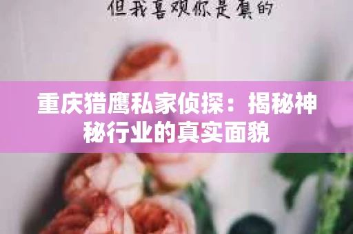 重庆猎鹰私家侦探:揭秘神秘行业的真实面貌 重庆猎鹰私家侦探:揭秘神秘行业的真实面貌