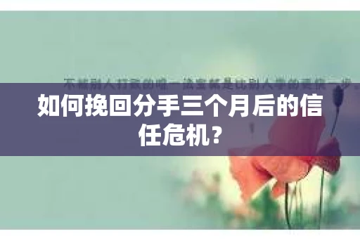 如何挽回分手三个月后的信任危机？