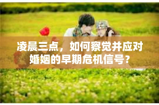 凌晨三点，如何察觉并应对婚姻的早期危机信号？